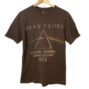 Pink Floyd Rainbow Theatre London England 1972 Brown Cotton Tee T-Shirt Top